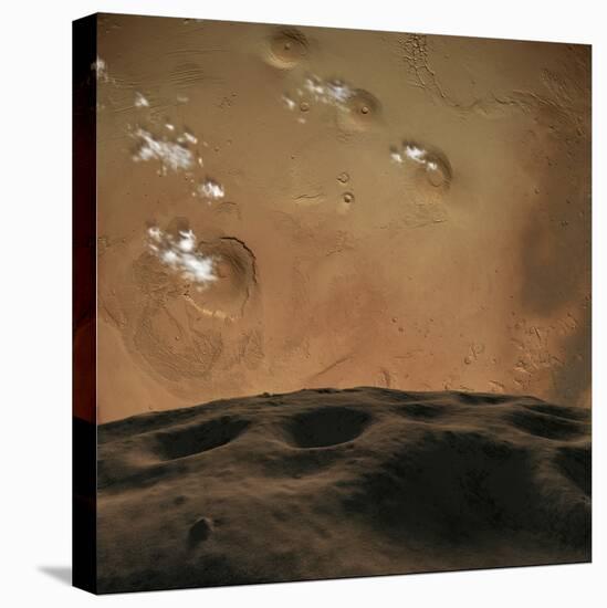 Phobos Orbits So Close to Mars That the Planet Would Fill the Little Moon's Sky-Stocktrek Images-Stretched Canvas