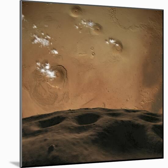 Phobos Orbits So Close to Mars That the Planet Would Fill the Little Moon's Sky-Stocktrek Images-Mounted Photographic Print