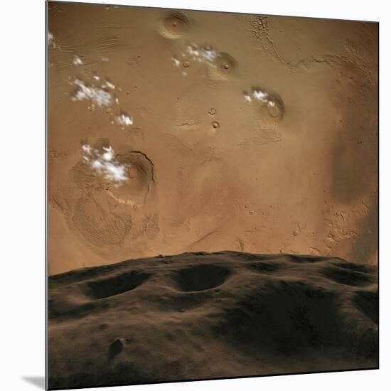 Phobos Orbits So Close to Mars That the Planet Would Fill the Little Moon's Sky-Stocktrek Images-Mounted Photographic Print