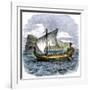 Phoenician Galley Passing the Rock of Gibraltar-null-Framed Giclee Print