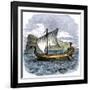 Phoenician Galley Passing the Rock of Gibraltar-null-Framed Giclee Print