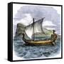 Phoenician Galley Passing the Rock of Gibraltar-null-Framed Stretched Canvas