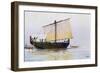 Phoenician Merchant Ship Arriving in Pharos, Watercolor by Albert Sebille (1874-1953), 20th Century-null-Framed Giclee Print