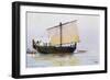 Phoenician Merchant Ship Arriving in Pharos, Watercolor by Albert Sebille (1874-1953), 20th Century-null-Framed Giclee Print