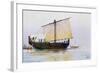 Phoenician Merchant Ship Arriving in Pharos, Watercolor by Albert Sebille (1874-1953), 20th Century-null-Framed Giclee Print