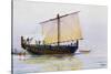 Phoenician Merchant Ship Arriving in Pharos, Watercolor by Albert Sebille (1874-1953), 20th Century-null-Stretched Canvas