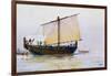 Phoenician Merchant Ship Arriving in Pharos, Watercolor by Albert Sebille (1874-1953), 20th Century-null-Framed Giclee Print