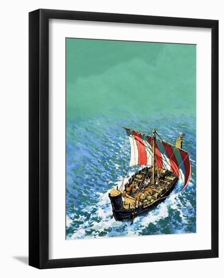 Phoenician Sailing Vessel-English School-Framed Giclee Print