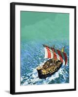 Phoenician Sailing Vessel-English School-Framed Giclee Print