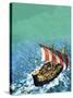 Phoenician Sailing Vessel-English School-Stretched Canvas