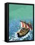 Phoenician Sailing Vessel-English School-Framed Stretched Canvas