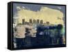 Phoenix Abstract Skyline II-Emma Moore-Framed Stretched Canvas