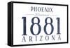 Phoenix, Arizona - Established Date (Blue)-Lantern Press-Framed Stretched Canvas