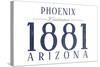 Phoenix, Arizona - Established Date (Blue)-Lantern Press-Stretched Canvas