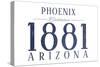 Phoenix, Arizona - Established Date (Blue)-Lantern Press-Stretched Canvas