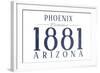 Phoenix, Arizona - Established Date (Blue)-Lantern Press-Framed Art Print