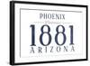 Phoenix, Arizona - Established Date (Blue)-Lantern Press-Framed Art Print