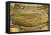 Phoenix, Arizona - Panoramic Map-Lantern Press-Framed Stretched Canvas