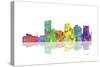 Phoenix Arizona Skyline 1-Marlene Watson-Stretched Canvas