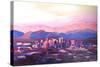 Phoenix Arizona Skyline at Dusk with Phoenix Mount-Markus Bleichner-Stretched Canvas