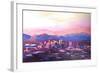 Phoenix Arizona Skyline at Dusk with Phoenix Mount-Markus Bleichner-Framed Art Print