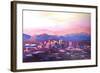 Phoenix Arizona Skyline at Dusk with Phoenix Mount-Markus Bleichner-Framed Art Print