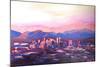 Phoenix Arizona Skyline at Dusk with Phoenix Mount-Markus Bleichner-Mounted Art Print