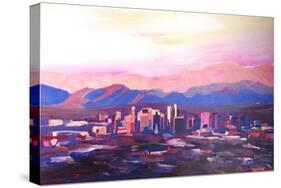 Phoenix Arizona Skyline at Dusk with Phoenix Mount-Markus Bleichner-Stretched Canvas