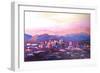 Phoenix Arizona Skyline at Dusk with Phoenix Mount-Markus Bleichner-Framed Art Print