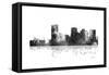 Phoenix Arizona Skyline BG 1-Marlene Watson-Framed Stretched Canvas