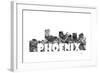Phoenix Arizona Skyline BG 2-Marlene Watson-Framed Giclee Print