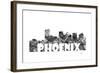 Phoenix Arizona Skyline BG 2-Marlene Watson-Framed Giclee Print