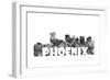 Phoenix Arizona Skyline BG 2-Marlene Watson-Framed Giclee Print