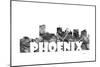 Phoenix Arizona Skyline BG 2-Marlene Watson-Mounted Giclee Print