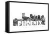 Phoenix Arizona Skyline BG 2-Marlene Watson-Framed Stretched Canvas