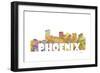 Phoenix Arizona Skyline Mclr 2-Marlene Watson-Framed Giclee Print