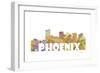 Phoenix Arizona Skyline Mclr 2-Marlene Watson-Framed Giclee Print