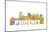 Phoenix Arizona Skyline Mclr 2-Marlene Watson-Mounted Giclee Print