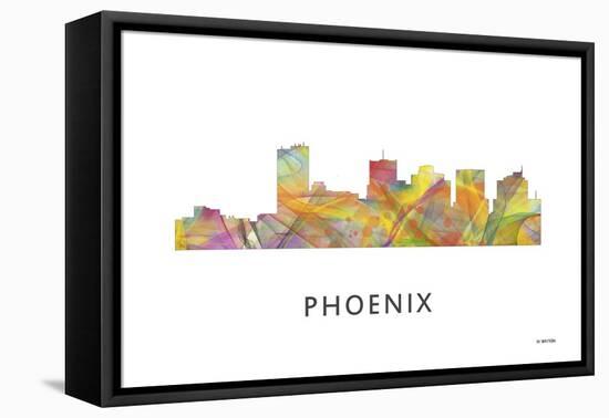 Phoenix Arizona Skyline-Marlene Watson-Framed Stretched Canvas