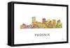 Phoenix Arizona Skyline-Marlene Watson-Framed Stretched Canvas