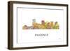 Phoenix Arizona Skyline-Marlene Watson-Framed Giclee Print