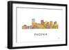 Phoenix Arizona Skyline-Marlene Watson-Framed Giclee Print