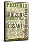 Phoenix, Arizona - Typography-Lantern Press-Framed Stretched Canvas