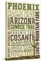 Phoenix, Arizona - Typography-Lantern Press-Stretched Canvas