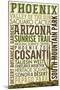 Phoenix, Arizona - Typography-Lantern Press-Mounted Art Print