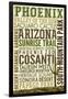 Phoenix, Arizona - Typography-Lantern Press-Framed Art Print