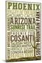 Phoenix, Arizona - Typography-Lantern Press-Mounted Art Print