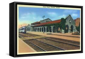 Phoenix, Arizona - Union Depot Exterior View-Lantern Press-Framed Stretched Canvas