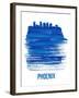 Phoenix Brush Stroke Skyline - Blue-NaxArt-Framed Art Print