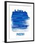 Phoenix Brush Stroke Skyline - Blue-NaxArt-Framed Art Print